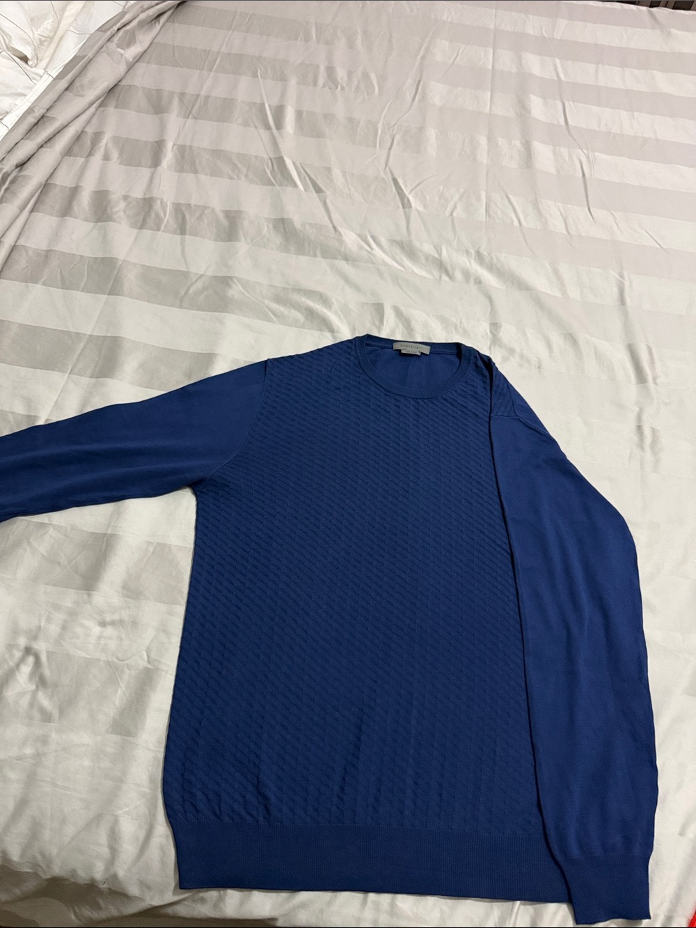Corneliani Men's Crew Neck Sweater in Royal Blue